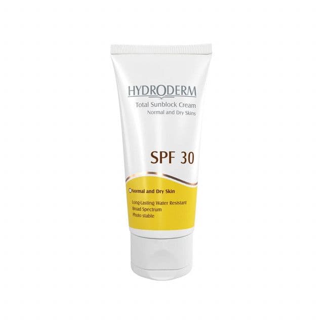 کرم ضد آفتاب هیدرودرم SPF 30 مناسب پوست های معمولی و خشک حجم 50 میلی لیتر – بی رنگ