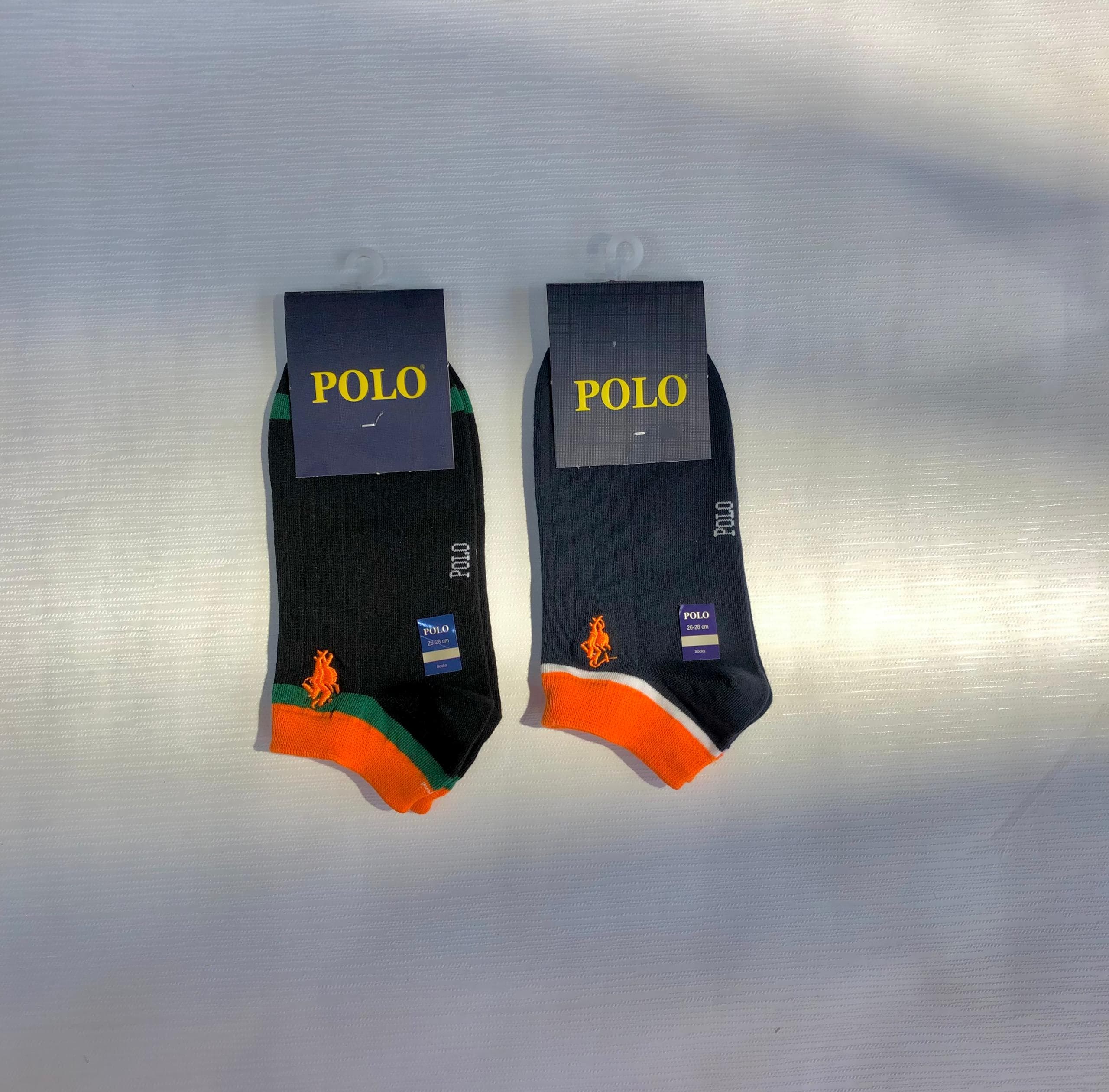 جوراب مچی مردانه برند POLO طرح رینگ نارنجی