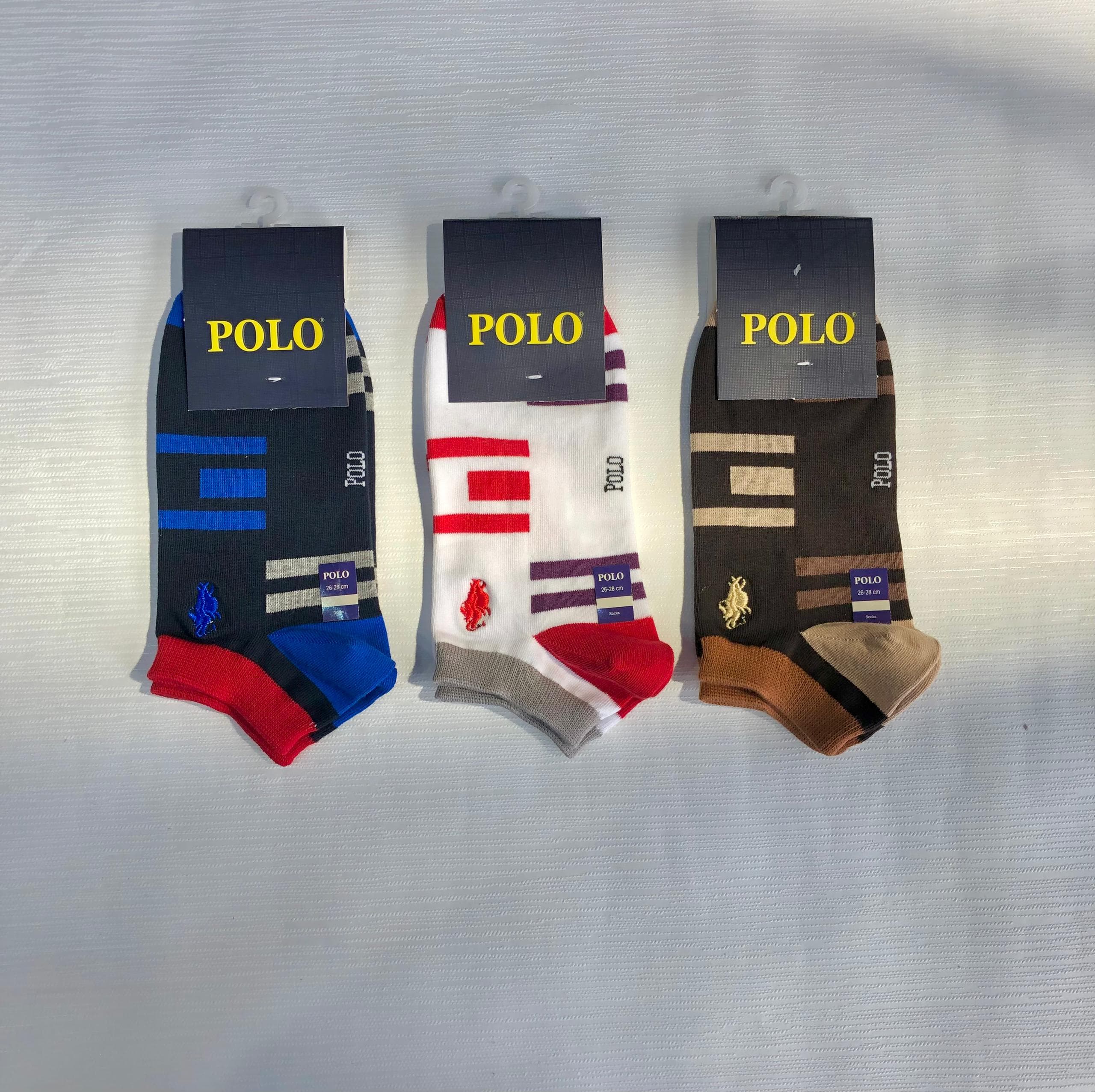 جوراب مچی مردانه برند POLO طرح پاشنه رنگی — تصویر ۵