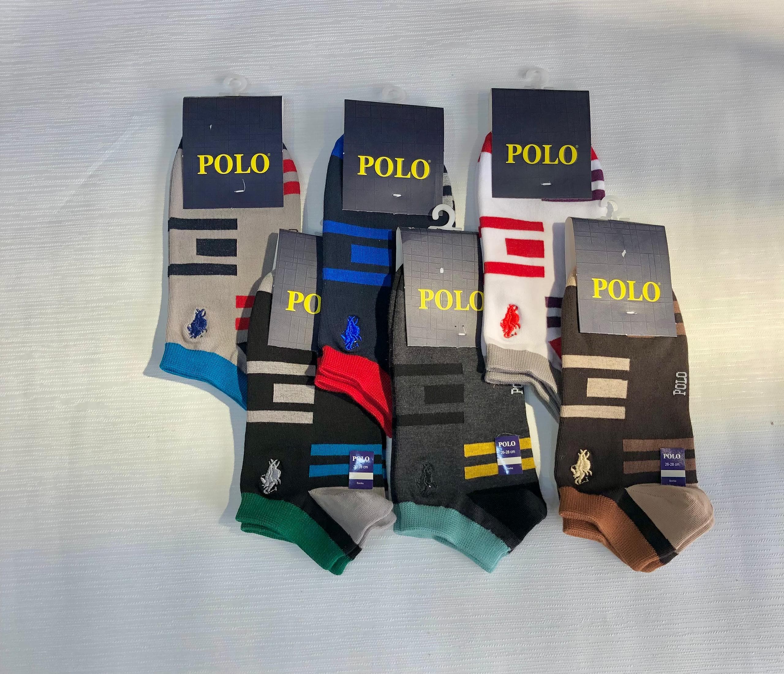 جوراب مچی مردانه برند POLO طرح پاشنه رنگی
