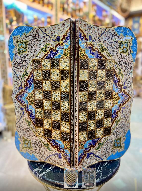 تخته دال بر صدفی نقاشی اسلیمی خاتم کاری