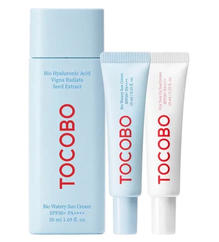 ست ضدآفتاب بایوواتر توکوبو پک سه عددی حجم ۵۰میل + ۱۰میل + ۱۰میل tocobo Bio Watery Sun Cream Mini Gift Set
