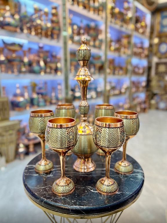 سرویس تنگ و جام مس و خاتم سیم برنجی