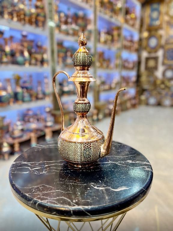 گلاب پاش مس و خاتم سیم برنجی