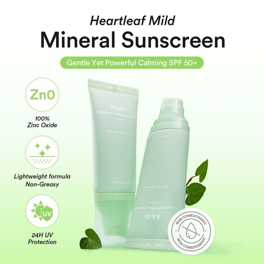 ضدآفتاب فیزیکی هارتلیف ابیب Abib Heartleaf mild sunscreen50ml — تصویر ۸