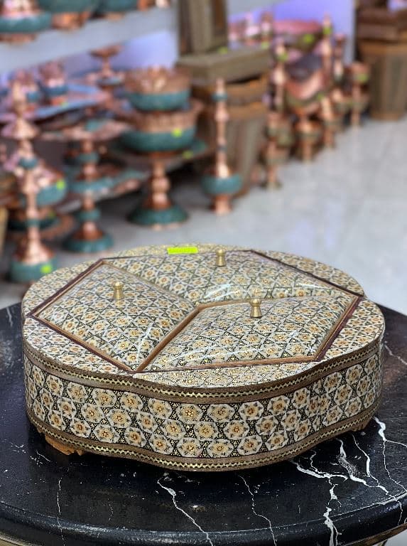 شکلات خوری خاتم استخوانی سه درب