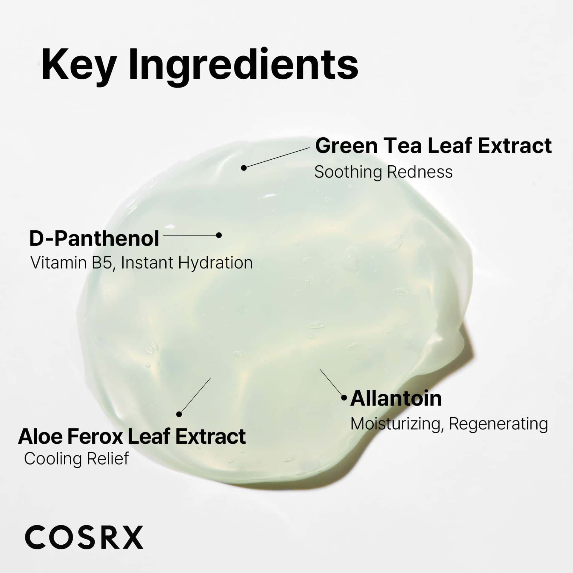 ژل کرم آبرسان و تسکین دهنده چای سبز کوزارکس COSRX Green Tea Aqua Soothing Gel Cream ۵۰ml — تصویر ۴