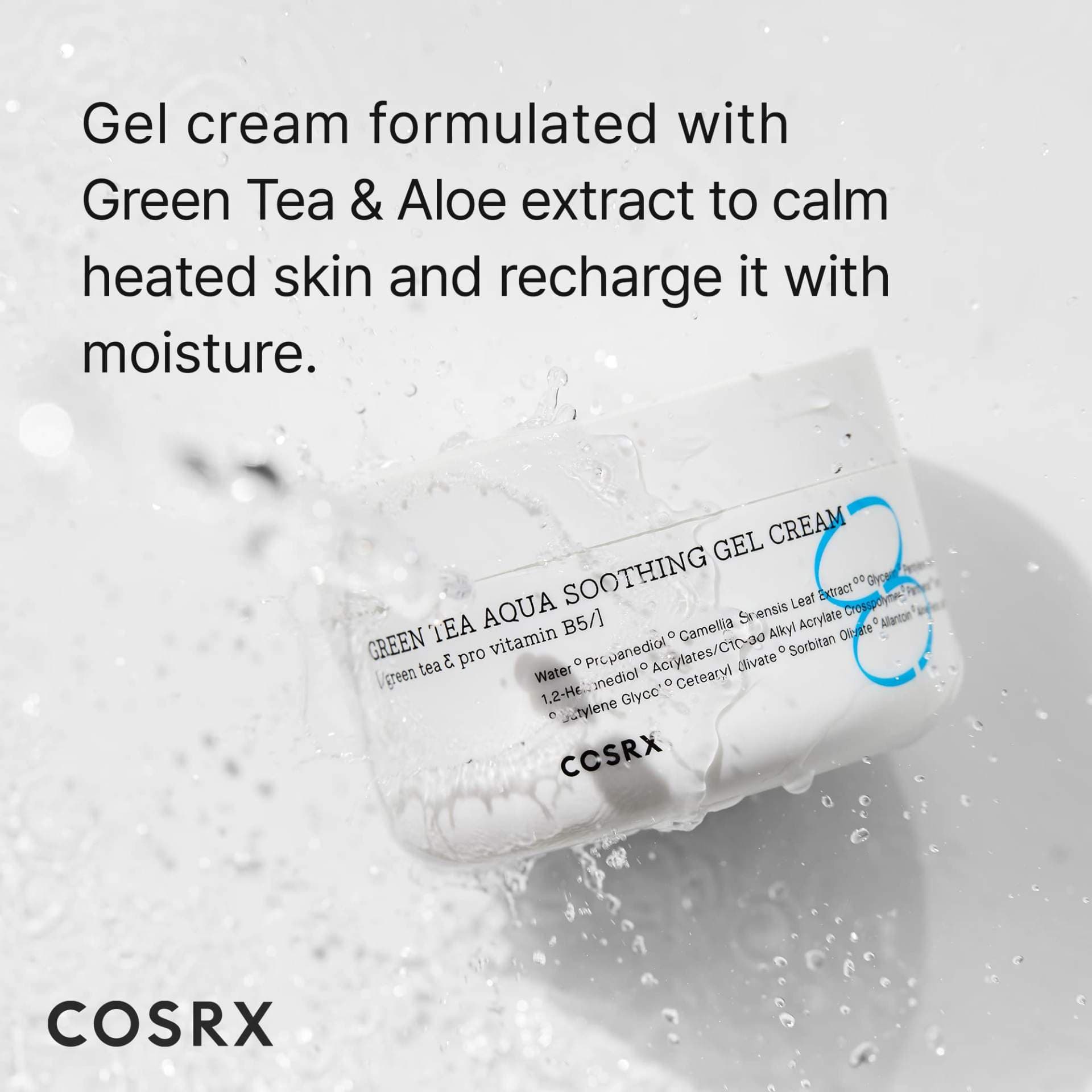 ژل کرم آبرسان و تسکین دهنده چای سبز کوزارکس COSRX Green Tea Aqua Soothing Gel Cream ۵۰ml — تصویر ۱۱