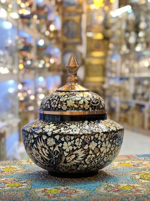 قندان سلجوقی الماس تراش نقره کوب — تصویر ۲