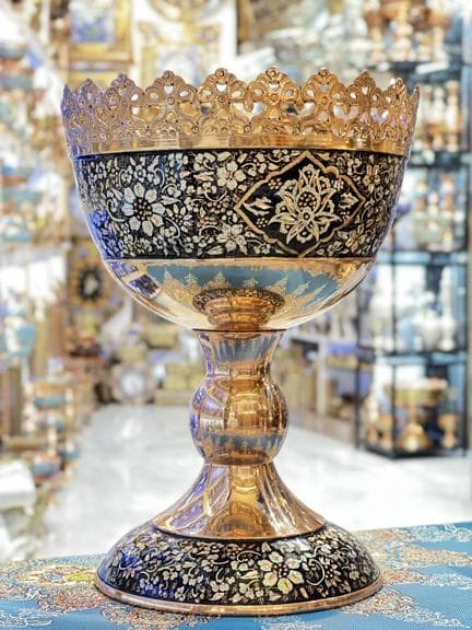 کاسه آجیل 30 cm الماس تراش نقره کوب