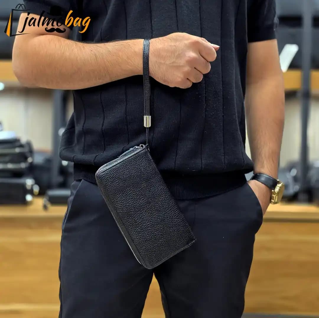 کیف دستی پاسپورتی چرم طبیعی ظفر کد 3222 — تصویر ۱۱