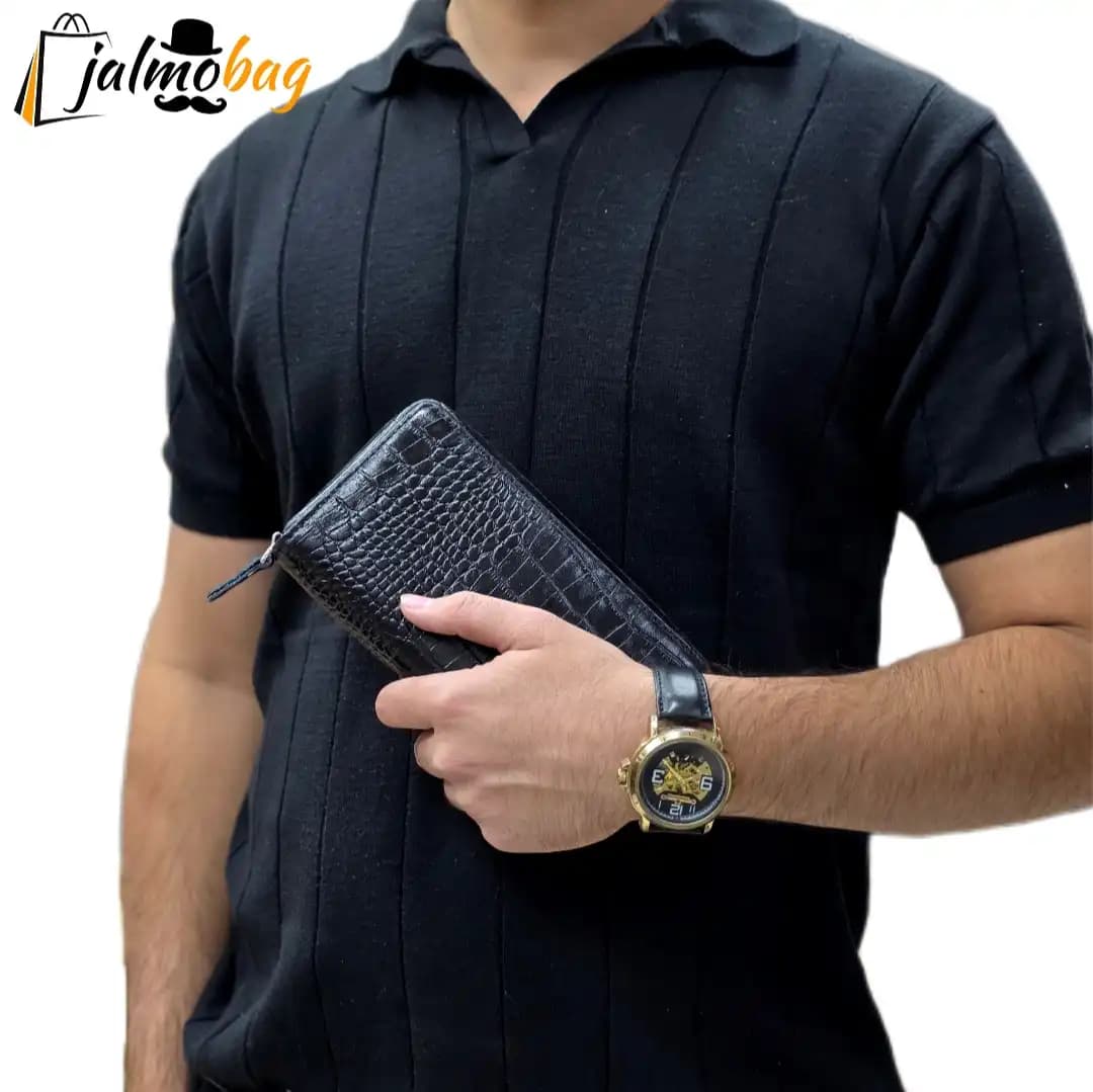 کیف دستی پاسپورتی چرم طبیعی ظفر کد 3222 — تصویر ۱۰