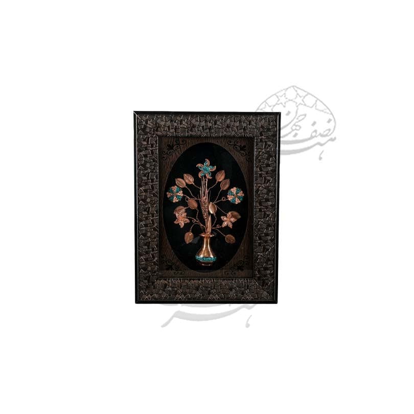قاب گل فیروزه کوبی پنج شاخه داخل گلدان فیروزه کوبی — تصویر ۴