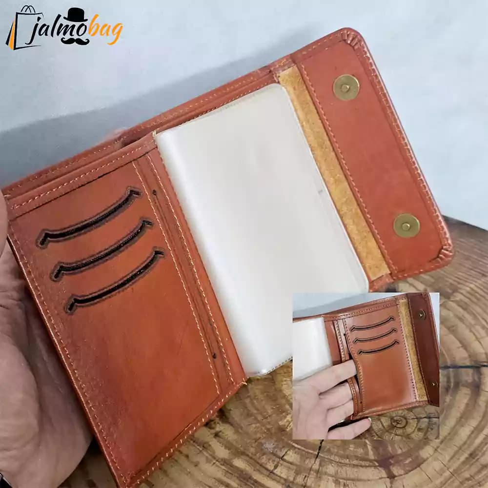 کیف پول جامدارکی چرم اصل (گاوی) کد ۳۰۶۶ — تصویر ۹