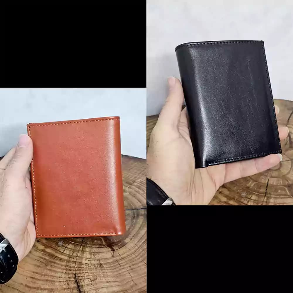 کیف پول دو برگ چرم اصل (گاوی) کد ۳۰۷۰ — تصویر ۱۱