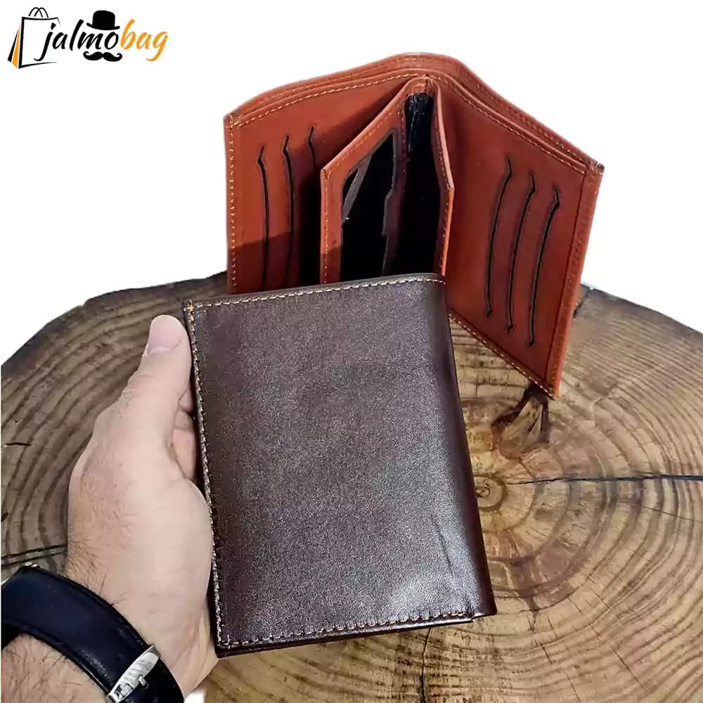 کیف پول دو برگ چرم اصل (گاوی) کد ۳۰۷۰ — تصویر ۱۰