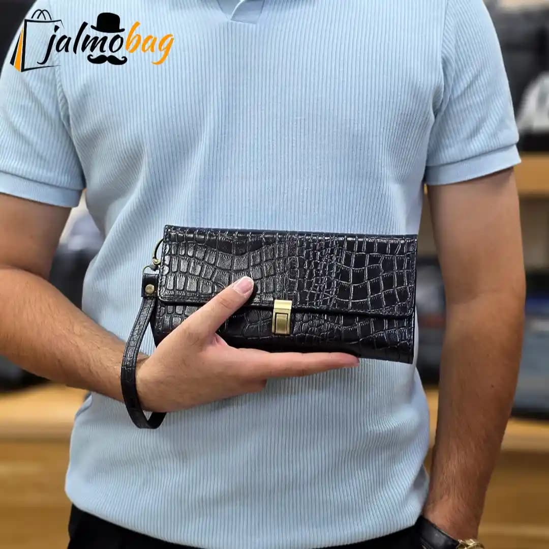 کیف دستی پاسپورتی چرم اصل کد 3050 — تصویر ۵
