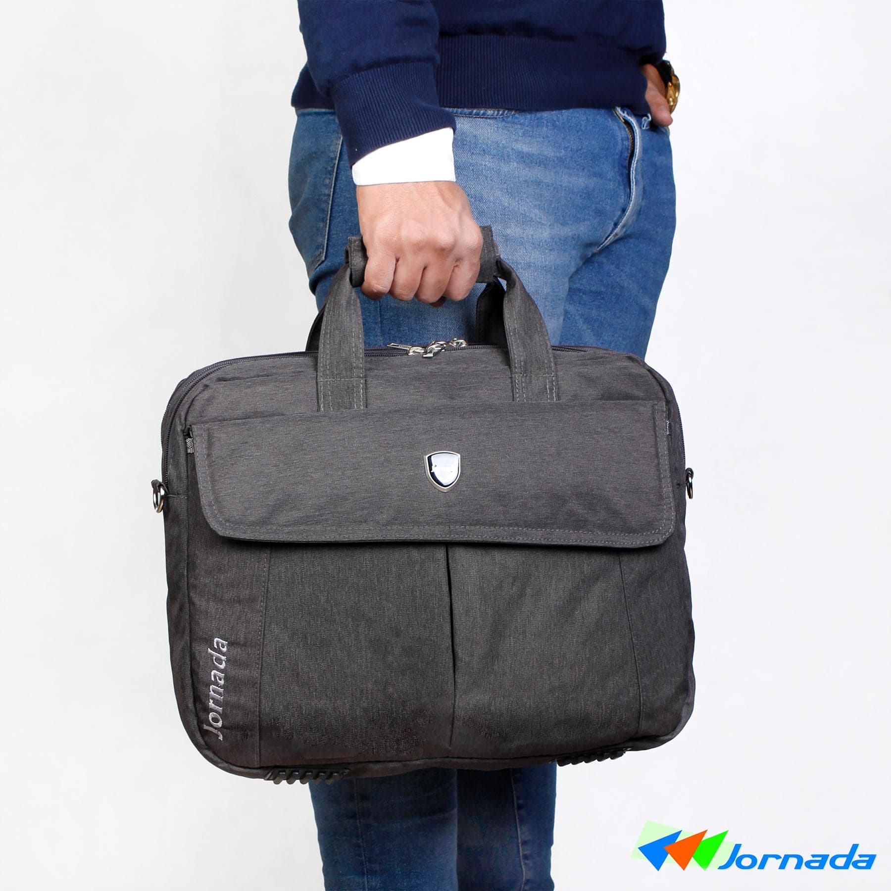 کیف محافظ لپ تاپ جورنادا مدل TINTO Gray 500 — تصویر ۹