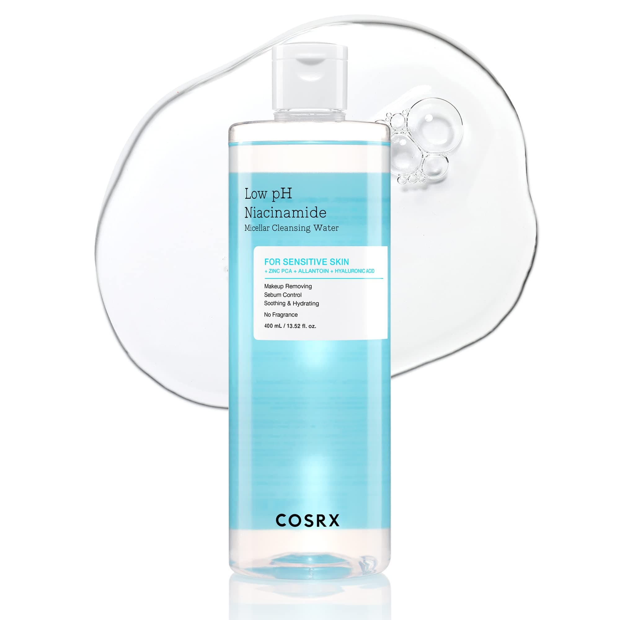 میسلارواتر تسکین دهنده و آبرسان نیاسینامید کوزارکس cosrx low PH niacinamide micellar cleansing water — تصویر ۲
