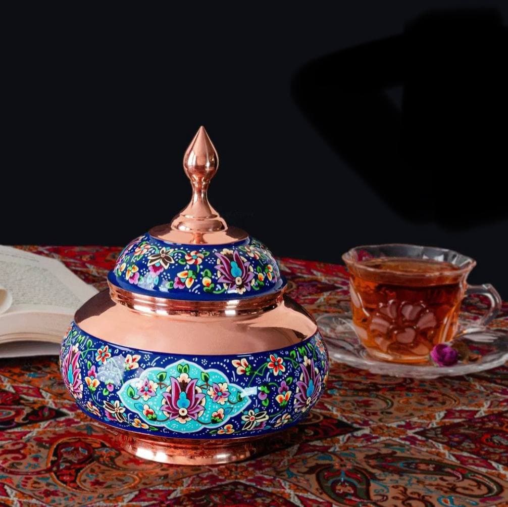 قندان بزرگ بزرگ مس و پرداز