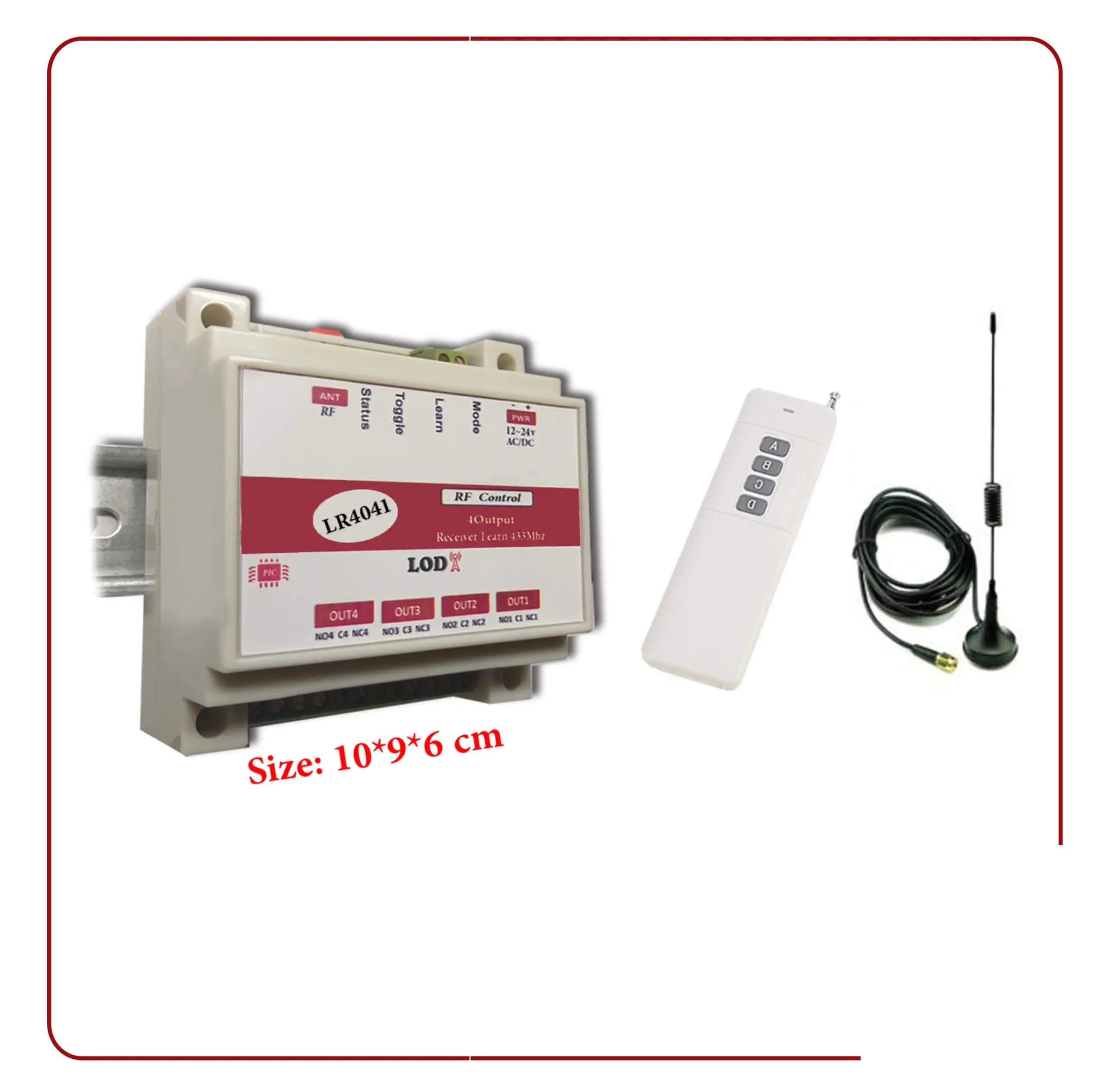 دستگاه کنترل ریموتی 4 کاناله برد بلند LR4042 — تصویر ۳