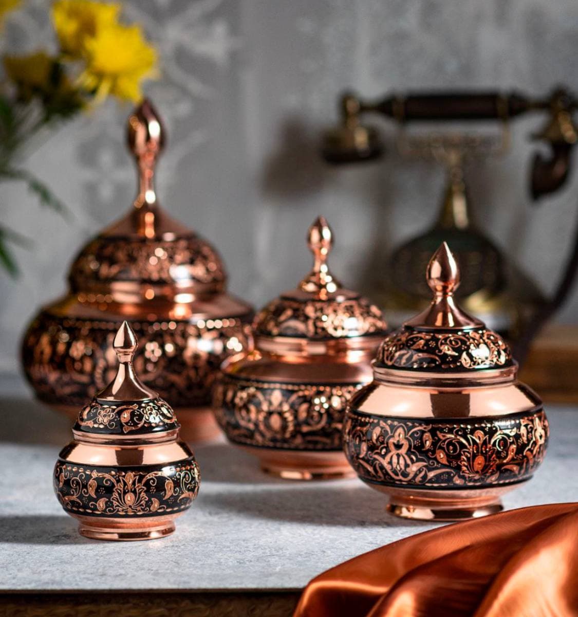 قندان حکاکی روی مس