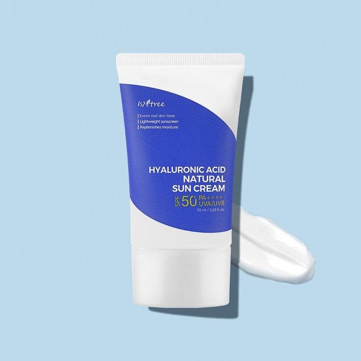 کرم ضدآفتاب مرطوب کننده هیالورونیک اسید فیزیکی ایزنتری Isntree hyaluronic acid natural sun cream۵۰ml — تصویر ۶