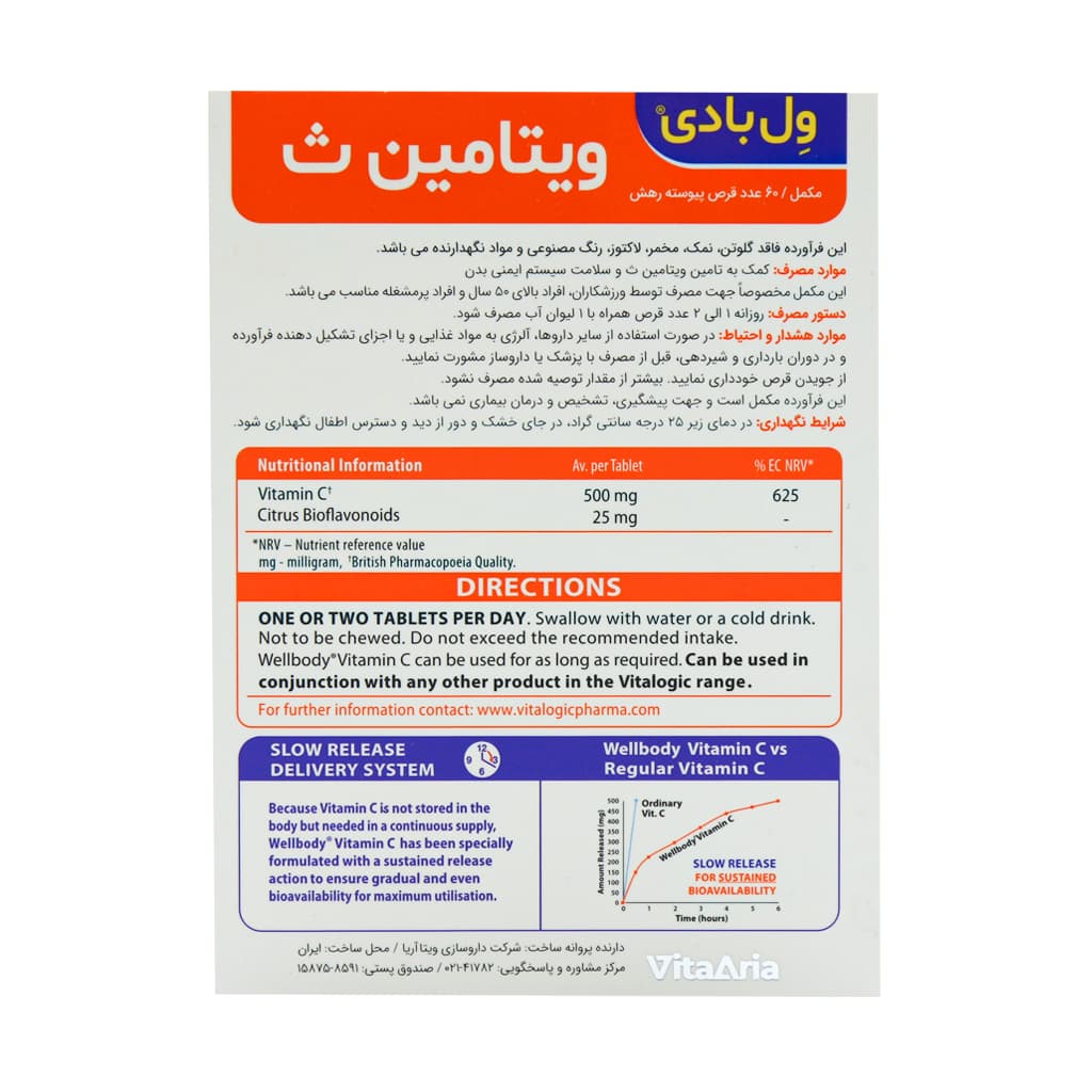 قرص ول بادی ویتامین C ویتالوژیک 60 عدد — تصویر ۱۲