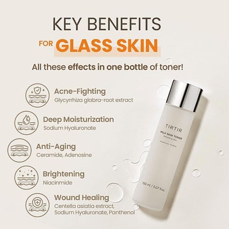 تونر آبرسان و روشن کننده برنج و سرامید آنوا Anua Rice 70 + ceramid Glow Milky Toner — تصویر ۶