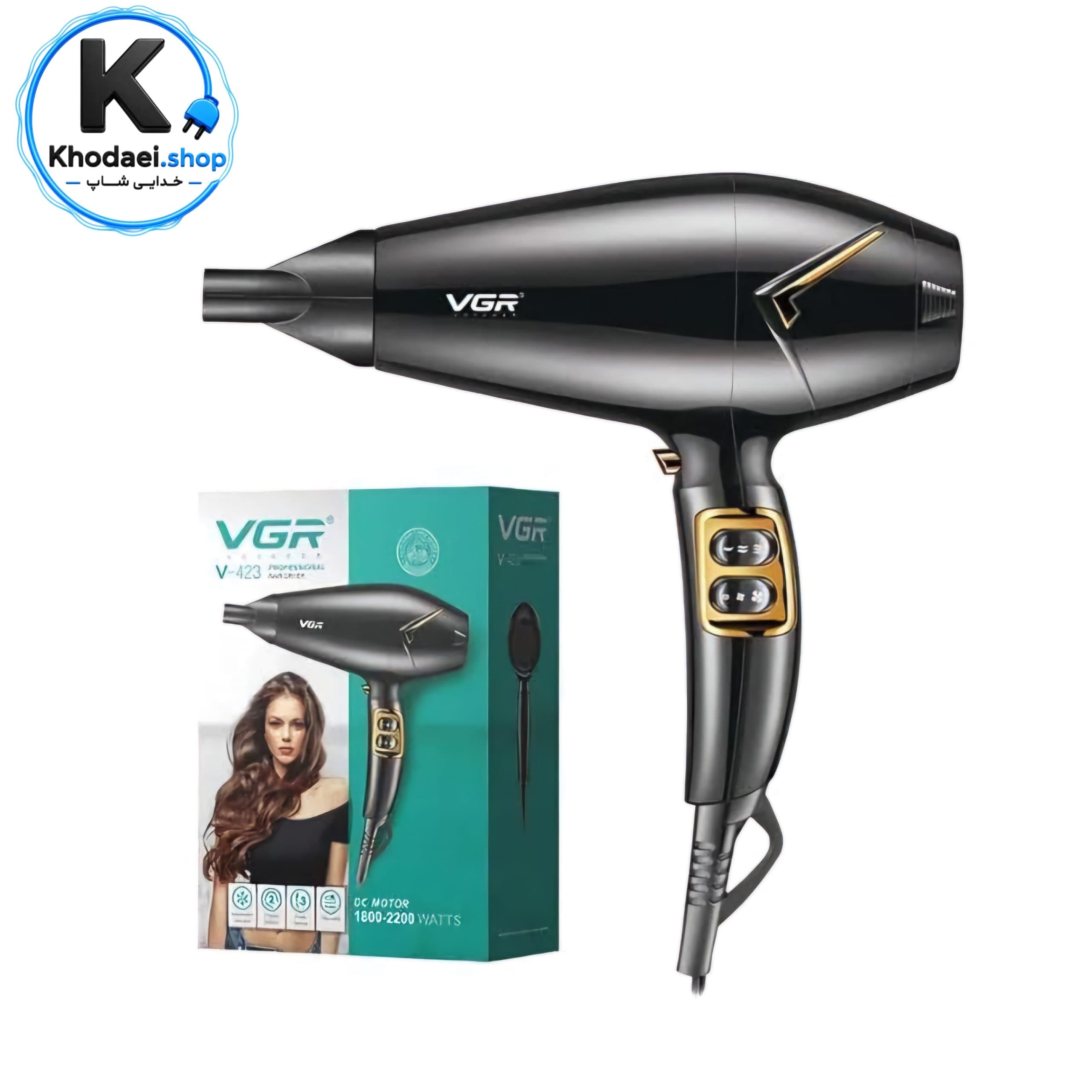 سشوار وی جی آر مدل V-423 با باد سرد و گرم
