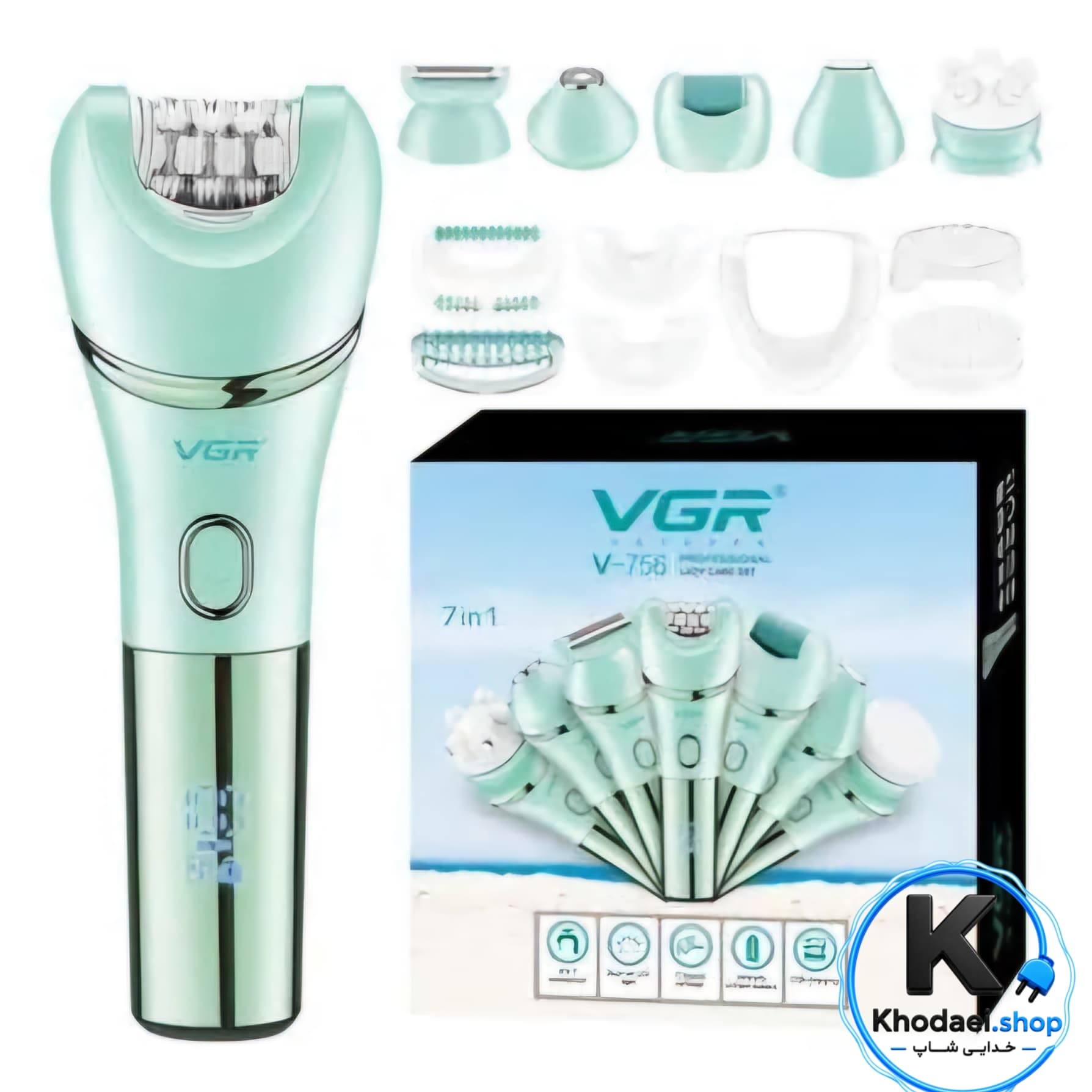اپیلاتور ۷ کاره ضدآب وی جی آر مدل V-756 — تصویر ۴
