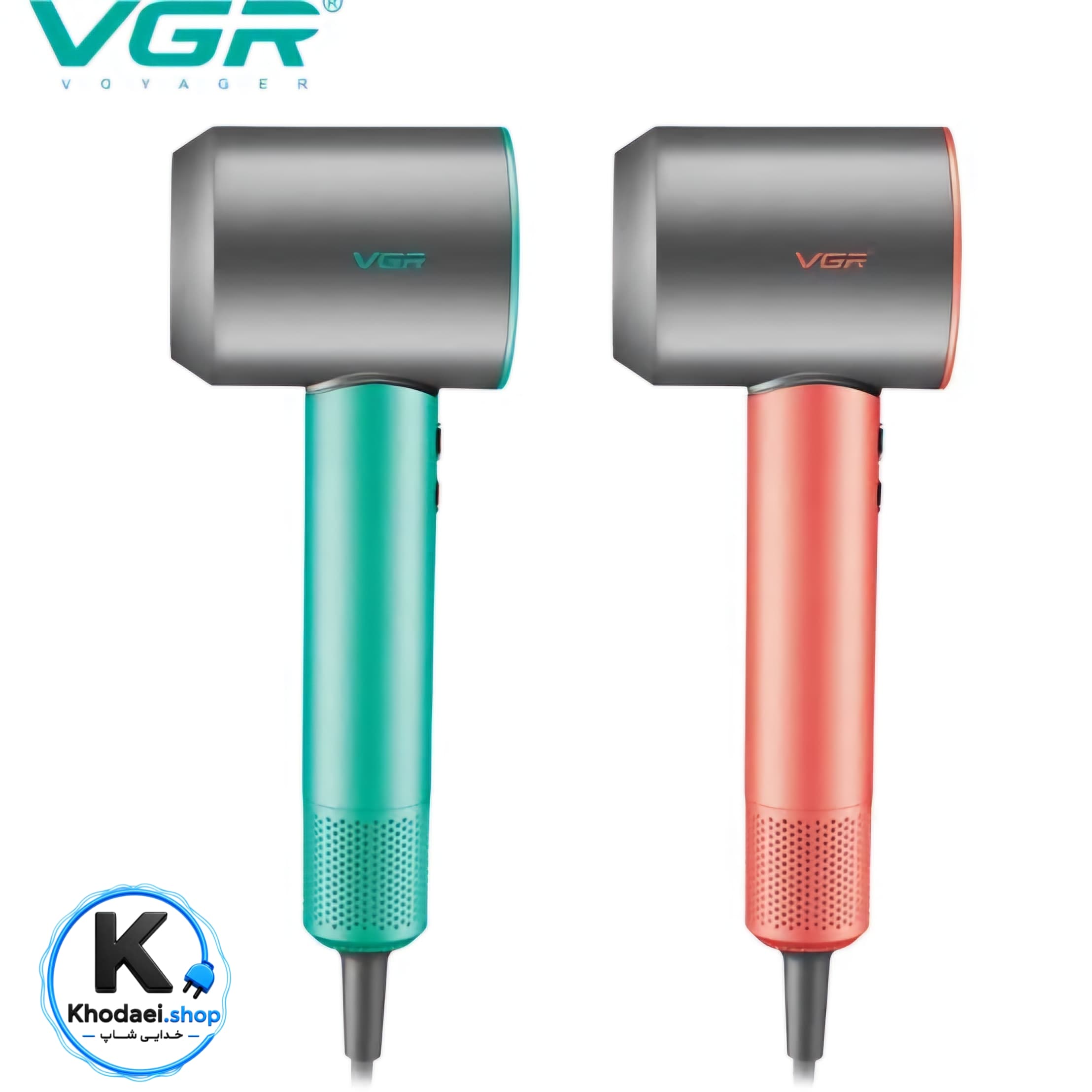 سشوار حرفه ای وی جی آر مدل V-440 با باد سرد و متمرکزکننده