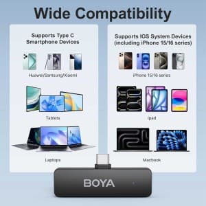 میکروفون یقه ای بی سیم بویا مدل V4U رابط Type C — تصویر ۶