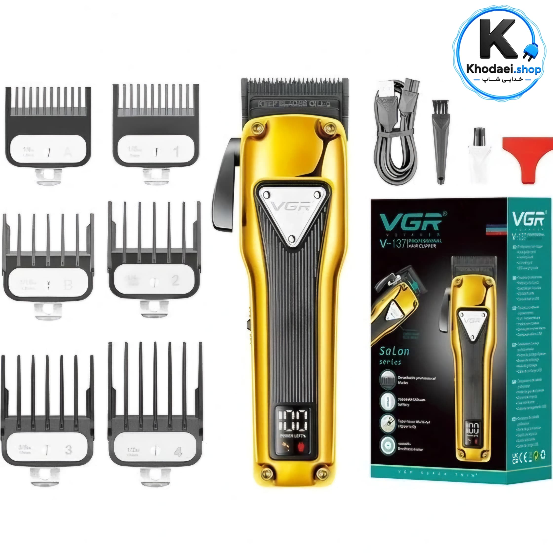 ماشین اصلاح وی جی آر مدل V-137 با تیغه استیل ضد زنگ