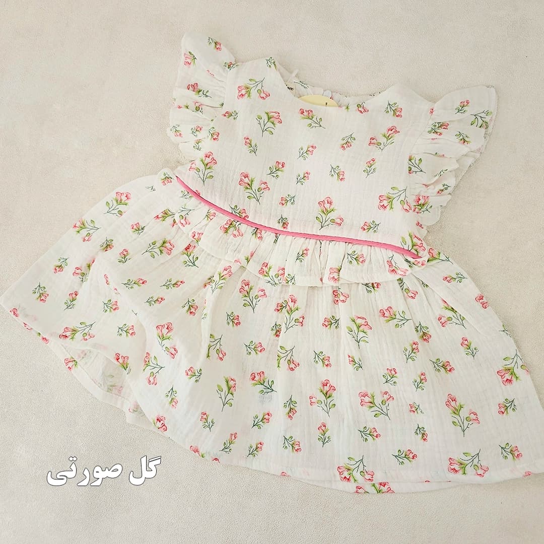 پیراهن موسلین گلدار-LK1698 — تصویر ۵