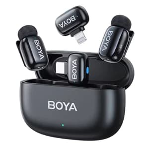 میکروفون یقه ای دو کاربره بویا مدل BOYA MINI2 01 COMBO رابط Type C و LIGHTNING — تصویر ۲
