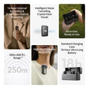 میکروفون یقه ای بی سیم دی جی آی مدل DJI DUAL MIC 2 — تصویر ۸