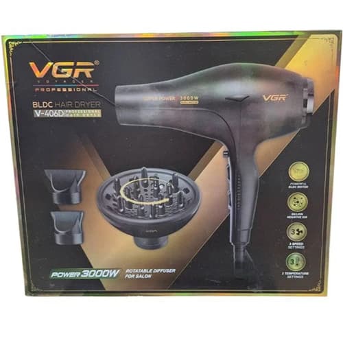 سشوار حرفه‌ای وی جی آر مدل V-406D ظرفیت ۳۰۰۰ وات — تصویر ۱۰