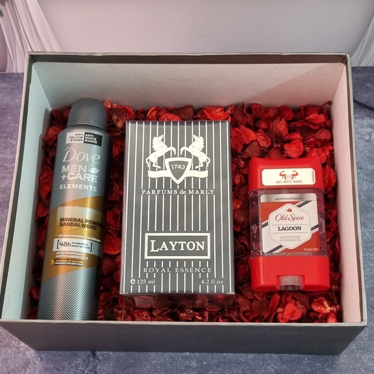پک هدیه مردانه کد16 | عطر مارلی لیتون + اسپری داو + مام اولد اسپایس — تصویر ۳