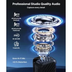 میکروفون یقه ای بی سیم دو کاربره بویا مدل BOYAMIC 2 01 رابط Type-C و جک 3.5 میلی متری همراه میکروفون یقه‌ای باسیم — تصویر ۴