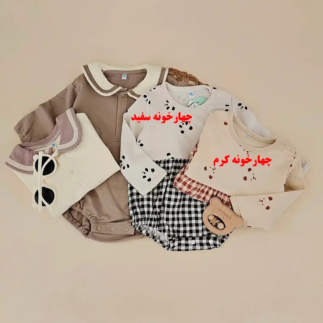 بادی چهارخونه پاندا و یقه ملوانی وارداتی-LK1519 — تصویر ۱۱