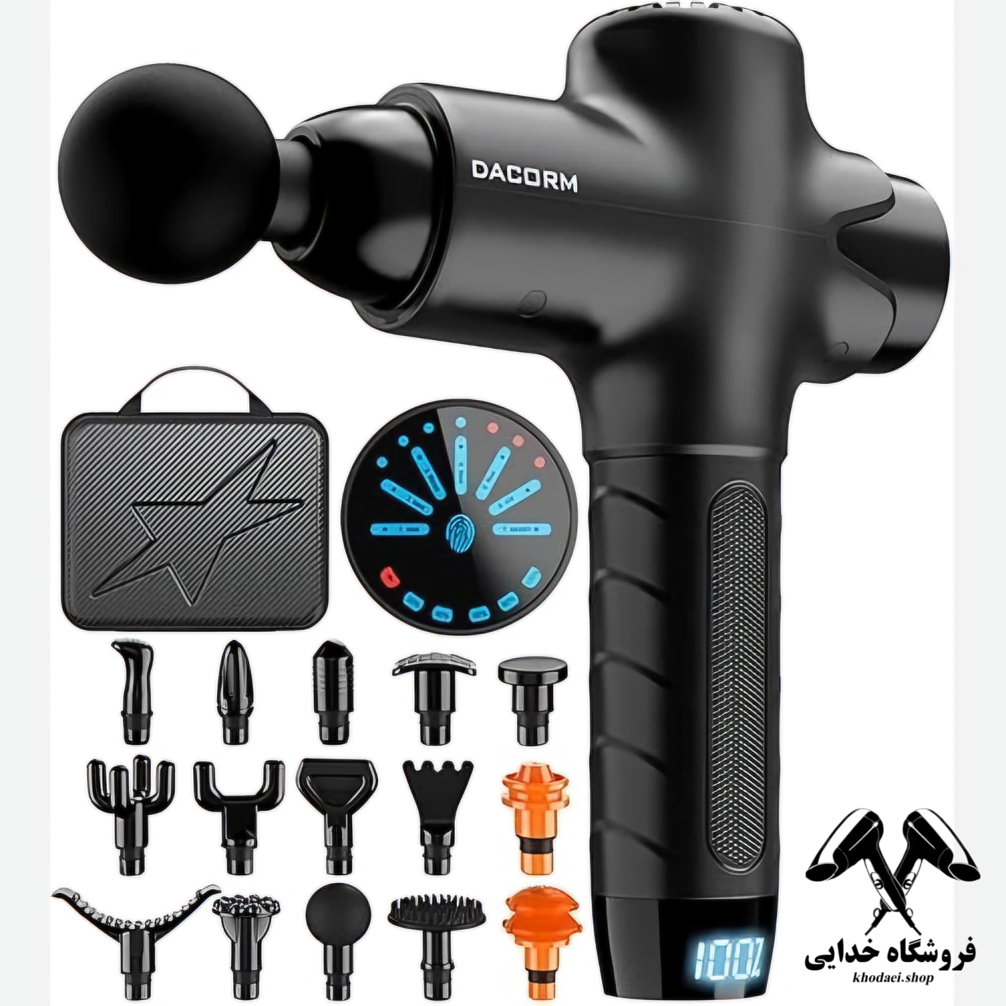 ماساژور تفنگی DACORM مدل Y8 Pro Max صفحه نمایش لمسی