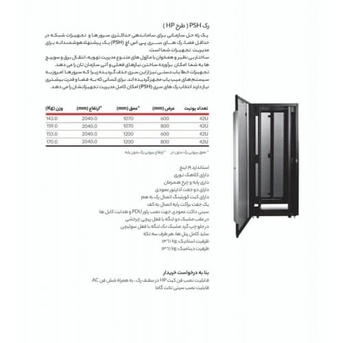 رک 42 یونیت عمق 120 طرح اچ پی پایا سیستم