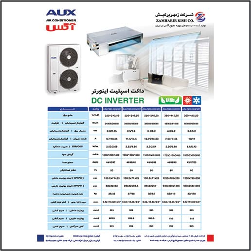 داکت اسپلیت اینورتر آکس AUX (60000) مدلALMD-H60/5DR1C — تصویر ۶