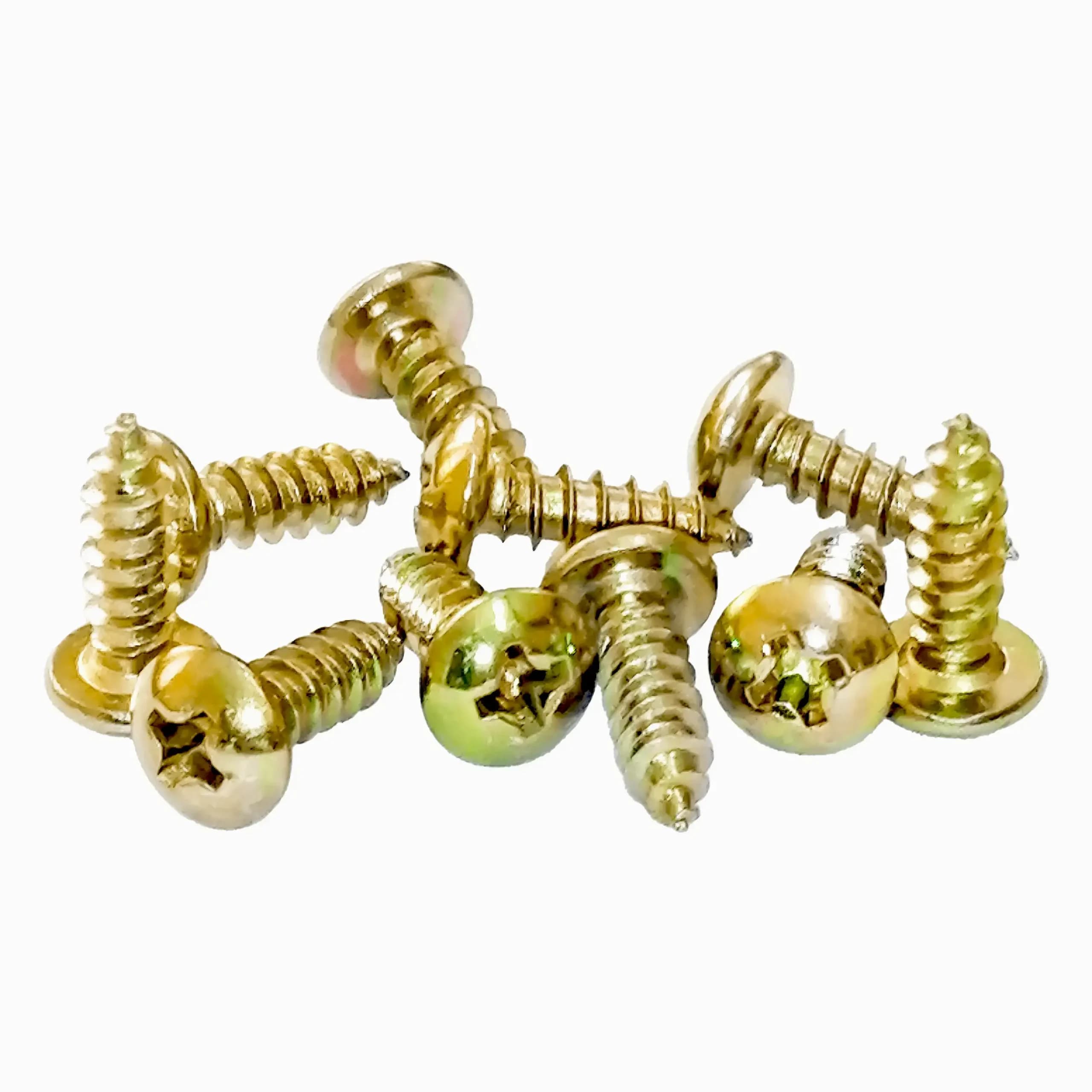 پیچ خودکار قارچی 3mm طول 12mm چهارسو نوک تیز | رنگ: طلایی — تصویر ۵