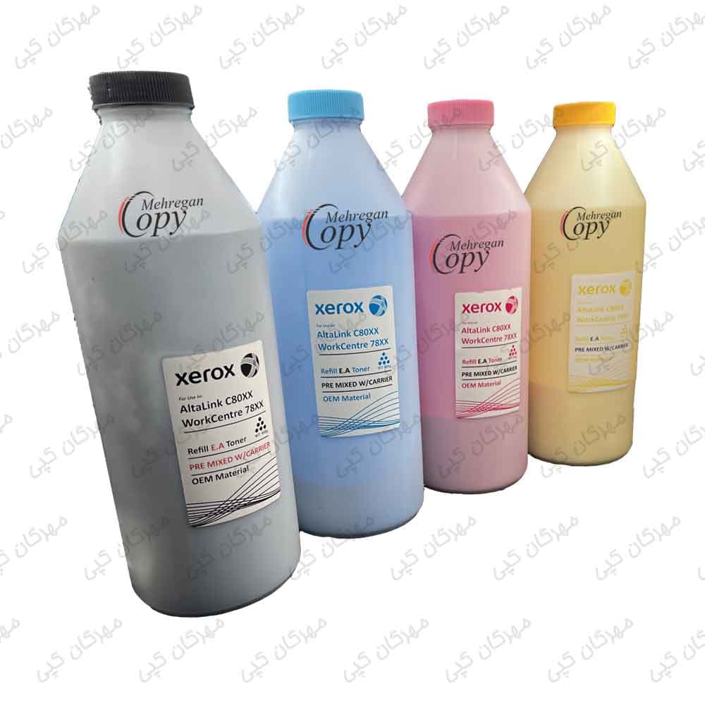 سری (۴عدد) تونر شارژ رنگی کپی زیراکس Xerox 7556/7855/7970/8055 فابریک — تصویر ۲