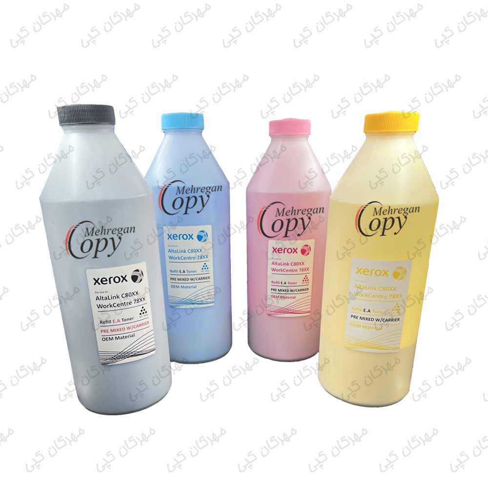 سری (۴عدد) تونر شارژ رنگی کپی زیراکس Xerox 7556/7855/7970/8055 فابریک — تصویر ۷