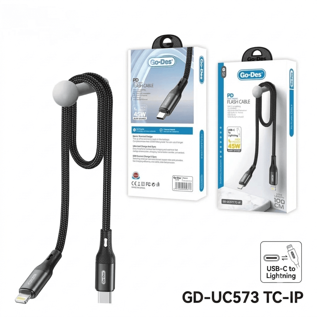 کابل شارژ سریع Type-C به Lightning گو دس GD-UC573TC-IP | توان 45 وات PD فست شارژ