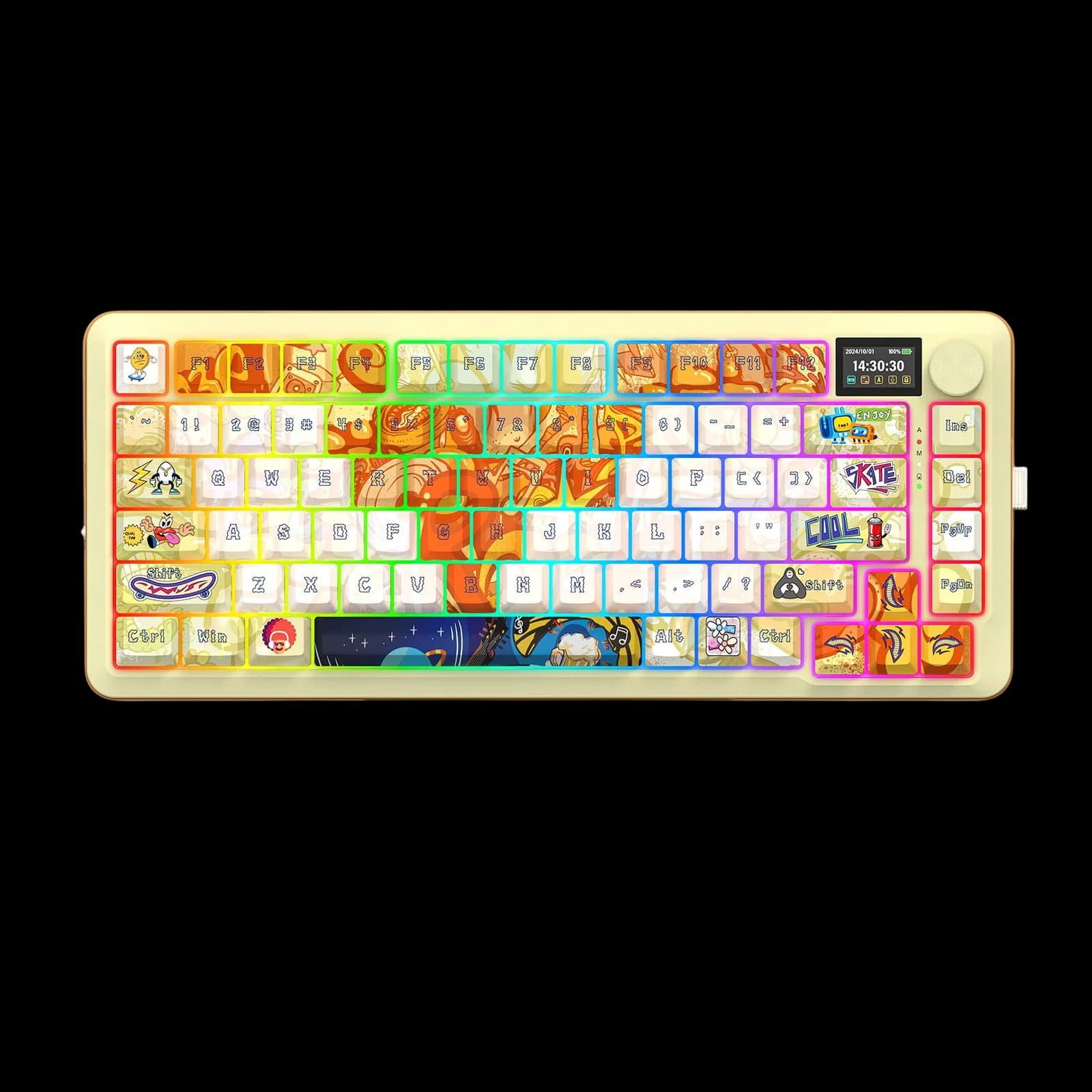 کیبورد گیمینگ مکانیکال بیسیم ردراگون K708GF RGB PRO TKL | هات سواپ، نمایشگر TFT، سه حالت اتصال و RGB