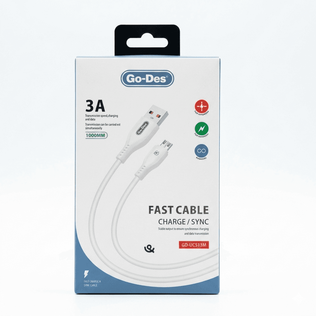 کابل شارژ و انتقال داده Micro USB Go-Des GD-UC513M | کابل فست شارژ 3 آمپر
